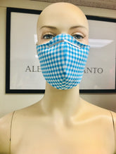 Load image into Gallery viewer, CLASSICS - Olson Mask - Gingham - Turquoise