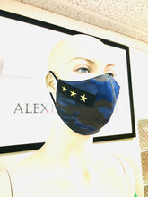 Load image into Gallery viewer, MILITARY - Olson Mask - Camo - Blue & Gold