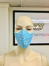 Load image into Gallery viewer, CLASSICS - Olson Mask - Gingham - Turquoise