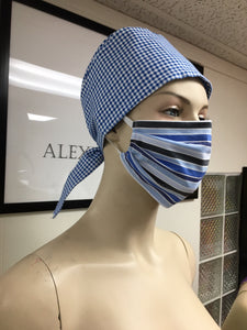 Unisex Hair Cap - Gingham - Blue