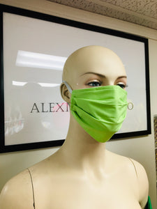 3 Pack Pleated Masks - Lime