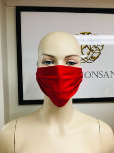 3 Pack Pleated Masks - Scarlet