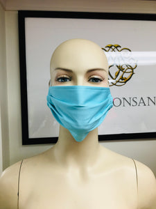 3 Pack Pleated Masks - Turquoise